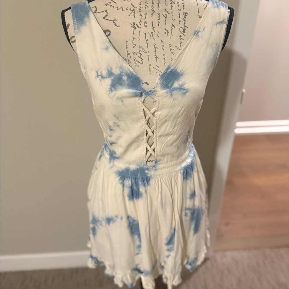 Vintage Havana Blue and White Sleeveless Sundress